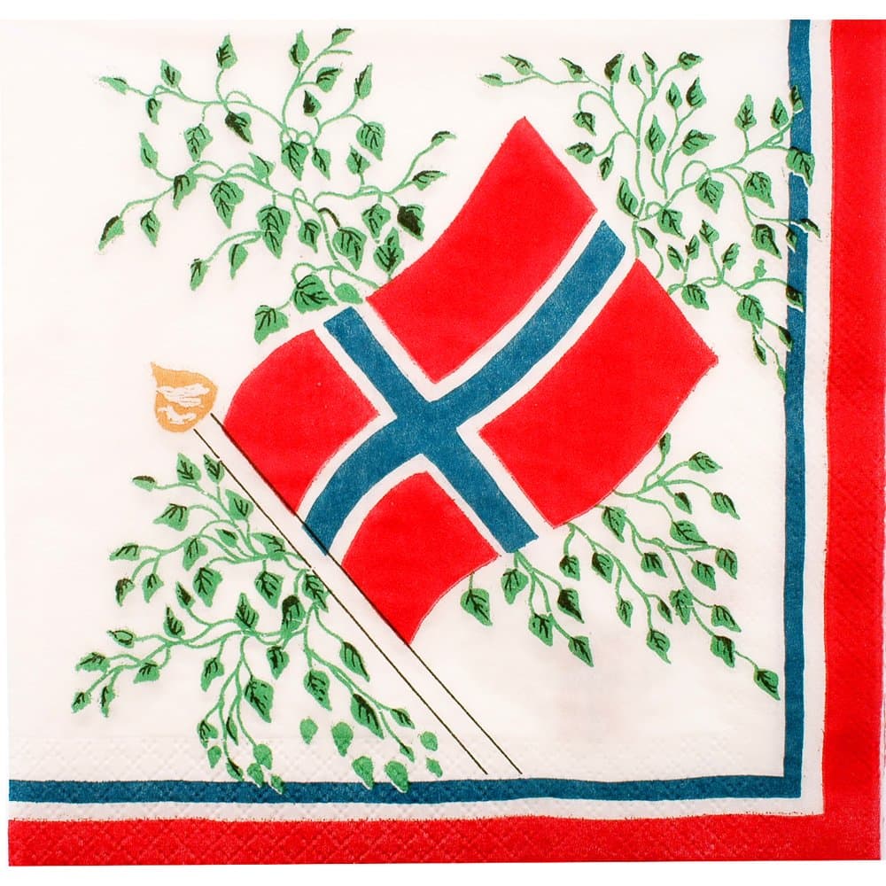Norway Flag Luncheon Napkin - 25 per Pk.