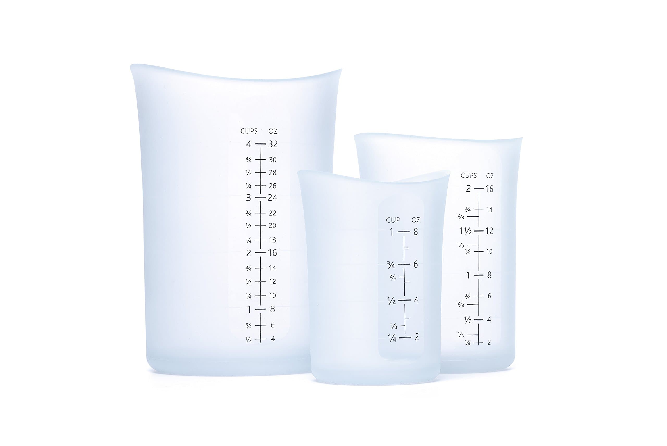 Measuring Cup Silicone Flexible, set of 3, Off-White