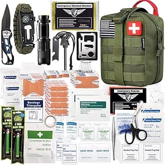 - EVERLIT 250 Pieces Survival First Aid Kit IFAK EMT Molle Pouch Survival Kit Outdoor Gear Emergency Kits Trauma Bag for Camping Boat Hunting Hiking Home Car Earthquake and Adventures