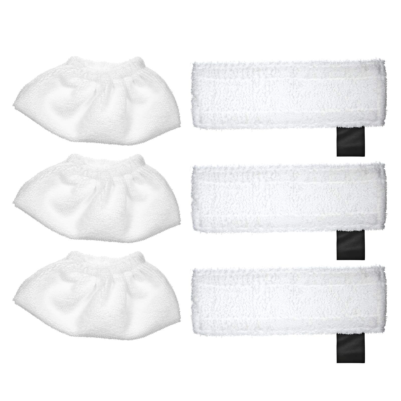 6 Pack Cloth Set Mopping Pads Replacement for Karcher SC2/ SC3/ SC4/ SC5 Mopping Cloth Accessories (3 Rag Nozzle Covers & 3 Microfiber Mopping Pads)