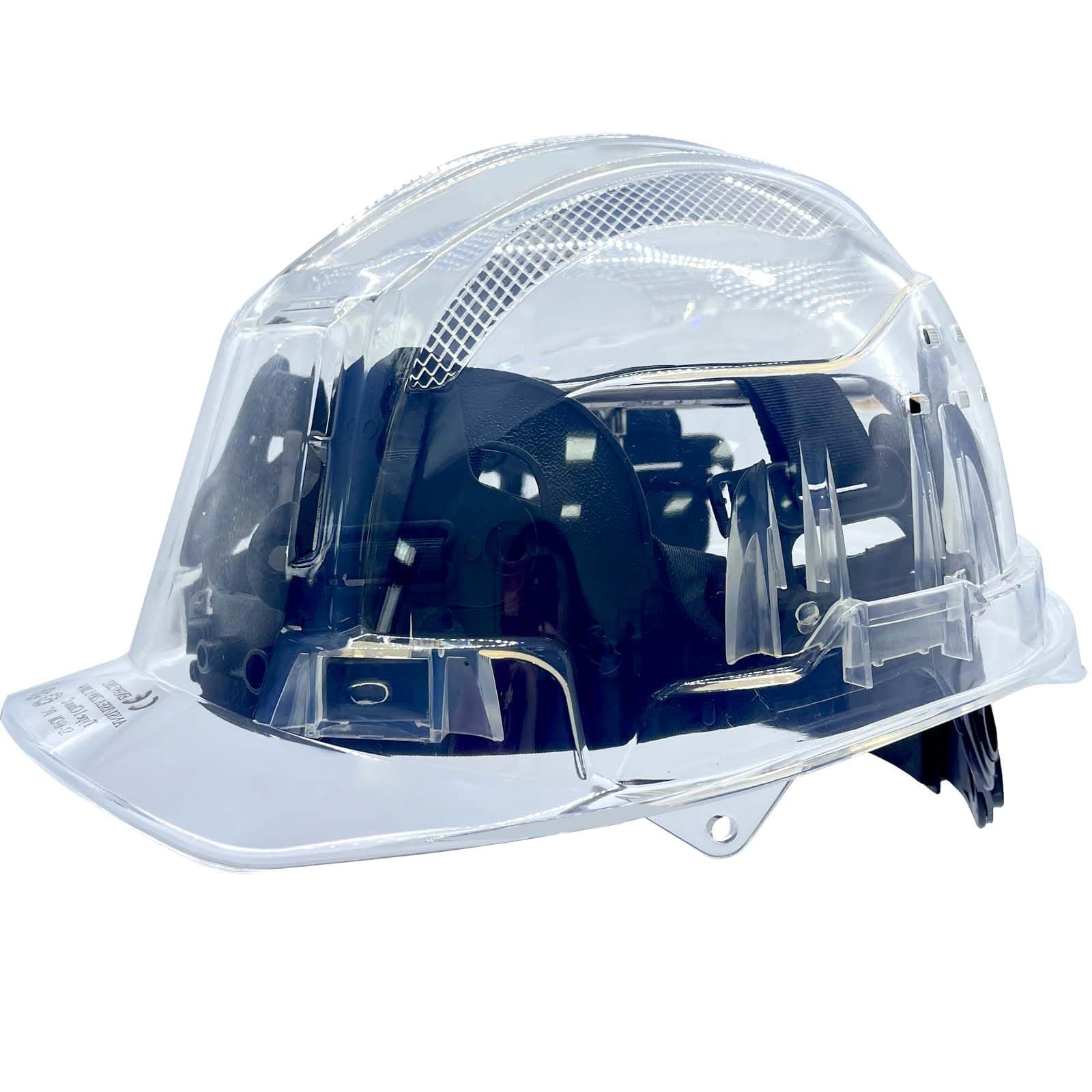 Construction Safety Hard Hats Full Transparent Shell Safety Helmet 6-Point Suspension Industrial Hardhats ANSI Certificate