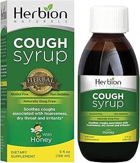 Herbion Naturals Cough Syrup with Honey Helps Relieve Cough & Soothes Sore Throat Optimizes Immune System Promotes Healthy Lung Function 150 ml