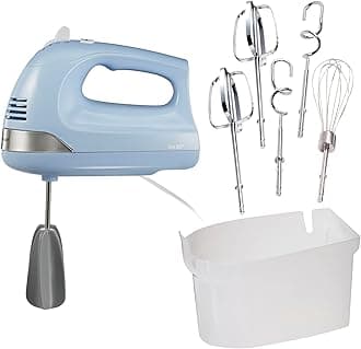 Hamilton Beach - 6-Speed Electric Hand Mixer with Whisk, Dough Hooks and Easy Clean Beaters 275 Watts, Snap-on Storage Case, Blue