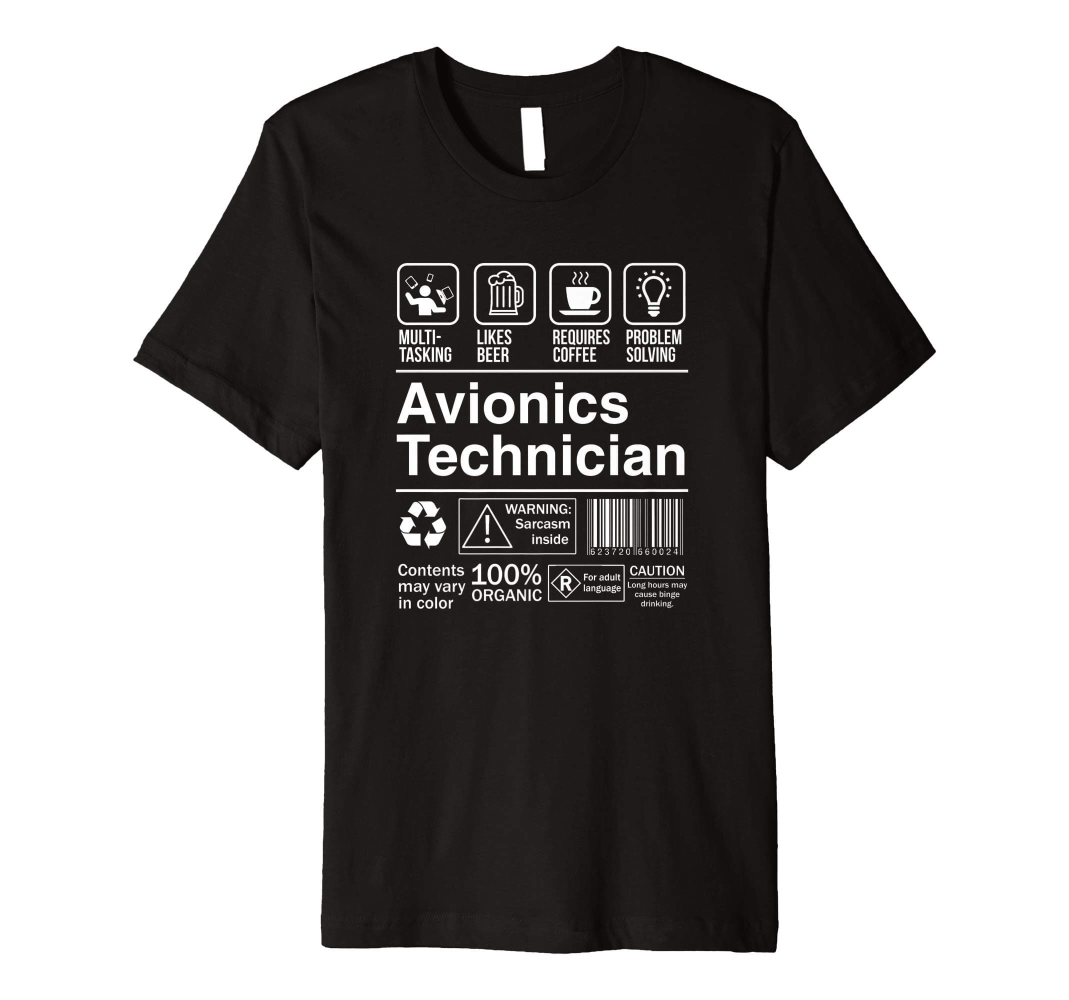 Avionics Technician Product Label Funny Premium T-Shirt