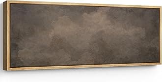 SIGNFORD Large Framed Canvas Print Wall Art Cloudy Brown Watercolor Abstract Neutral Tone Illustrations Modern Art Relax/Calm Warm for Living Room, Bedroom, Office - 60"x20"