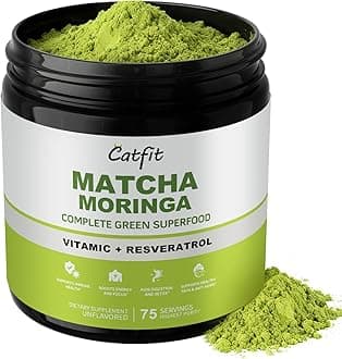 Matcha Powder – Superfood Blend with Moringa & Green Tea & Resveratrol, Energy & Focus Support, Immune & Antioxidant Defense, Vegan, Gluten-Free, 8oz