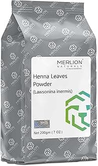 Merlion Naturals Henna Leaves Powder | Lawsonia inermis | 200gm / 7 OZ