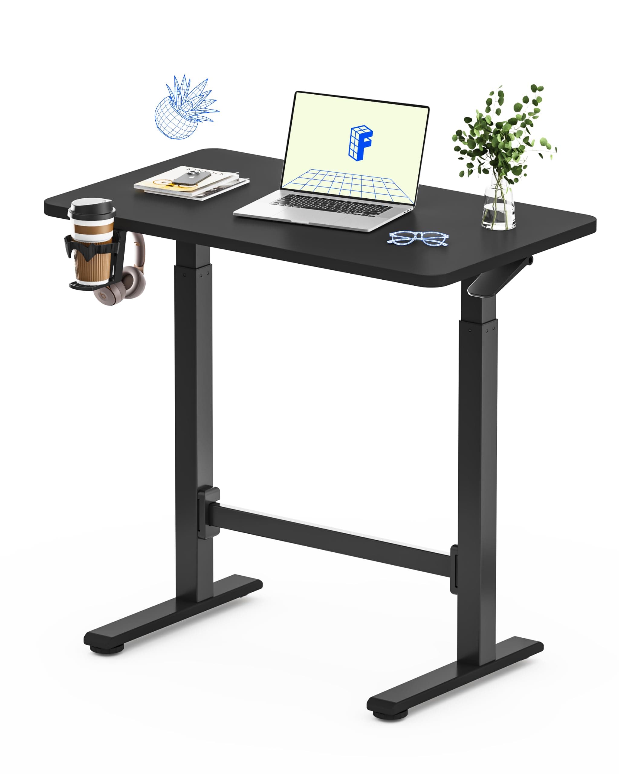 FlexiSpot Motorized Standing Desk Converter 36" Wide Electric Stand up Desk Riser for Monitor and Laptop,Black Height Adjustable Desk for Home Office EM7MB