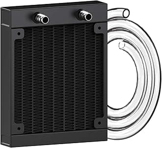 Clyxgs Water Cooling Radiator, 12 Pipe Aluminum Heat Exchanger Radiator with Tube for PC CPU Computer Water Cool System DC12V 120mm
