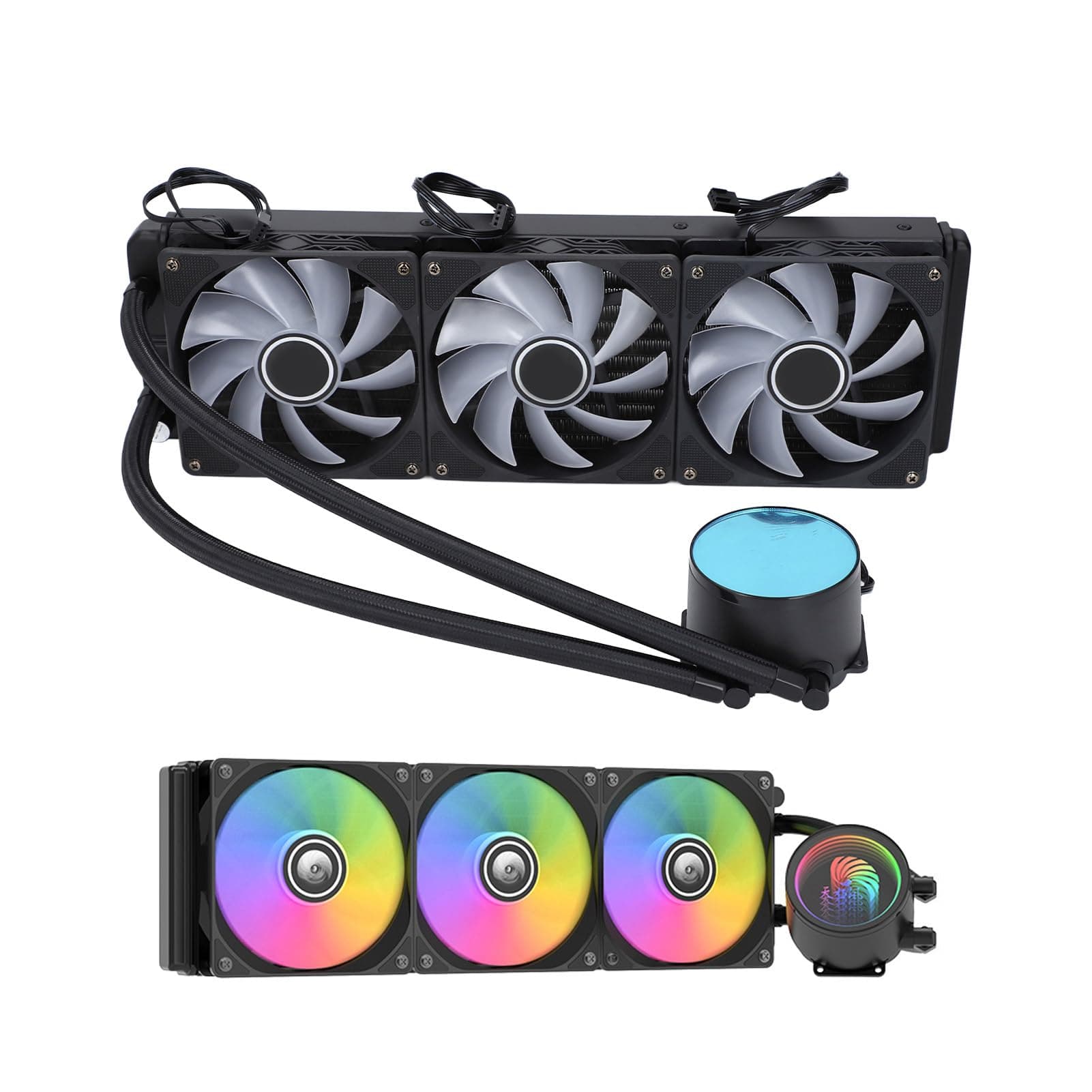 Liquid CPU Cooler, ARGB 360mm CPU Radiator Fan Cooler, PWM Control Computer Liquid Cooling System for LGA 1700 1200 115X