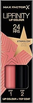 Max Factor Lipfinity Star Glow, Long-Lasting, Two Step Lipstick, Vibrant Colour, Hydrating, Lasts 24 Hrs, Matte Lip Colour With Glossy Top Coat, 4.2g