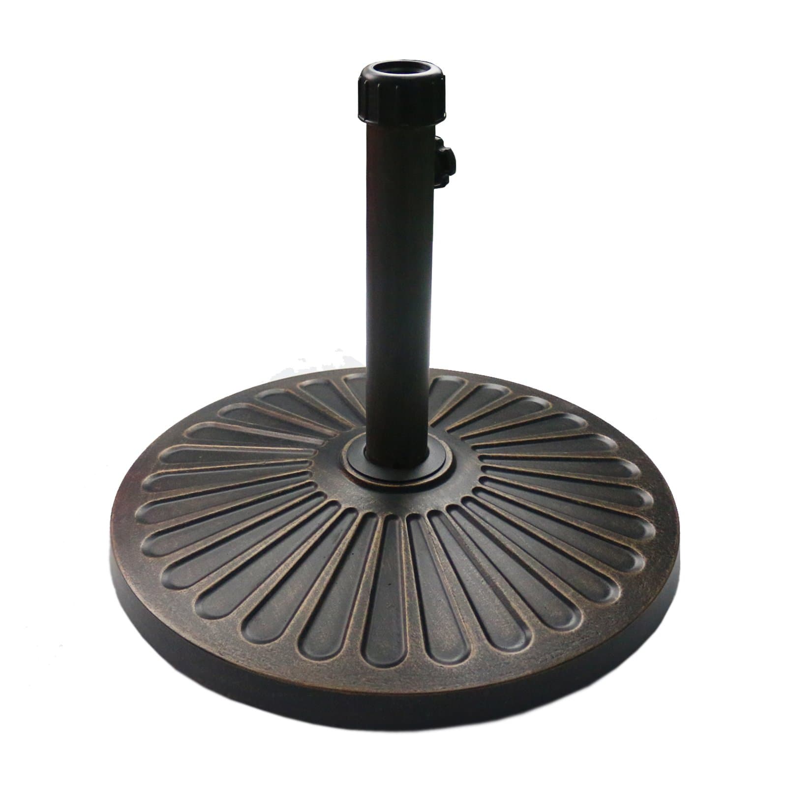 Sunnyglade 18" 30.2-lbs Heavy Duty Round Antiqued Umbrella Base for Patio, Outdoor - Bronze