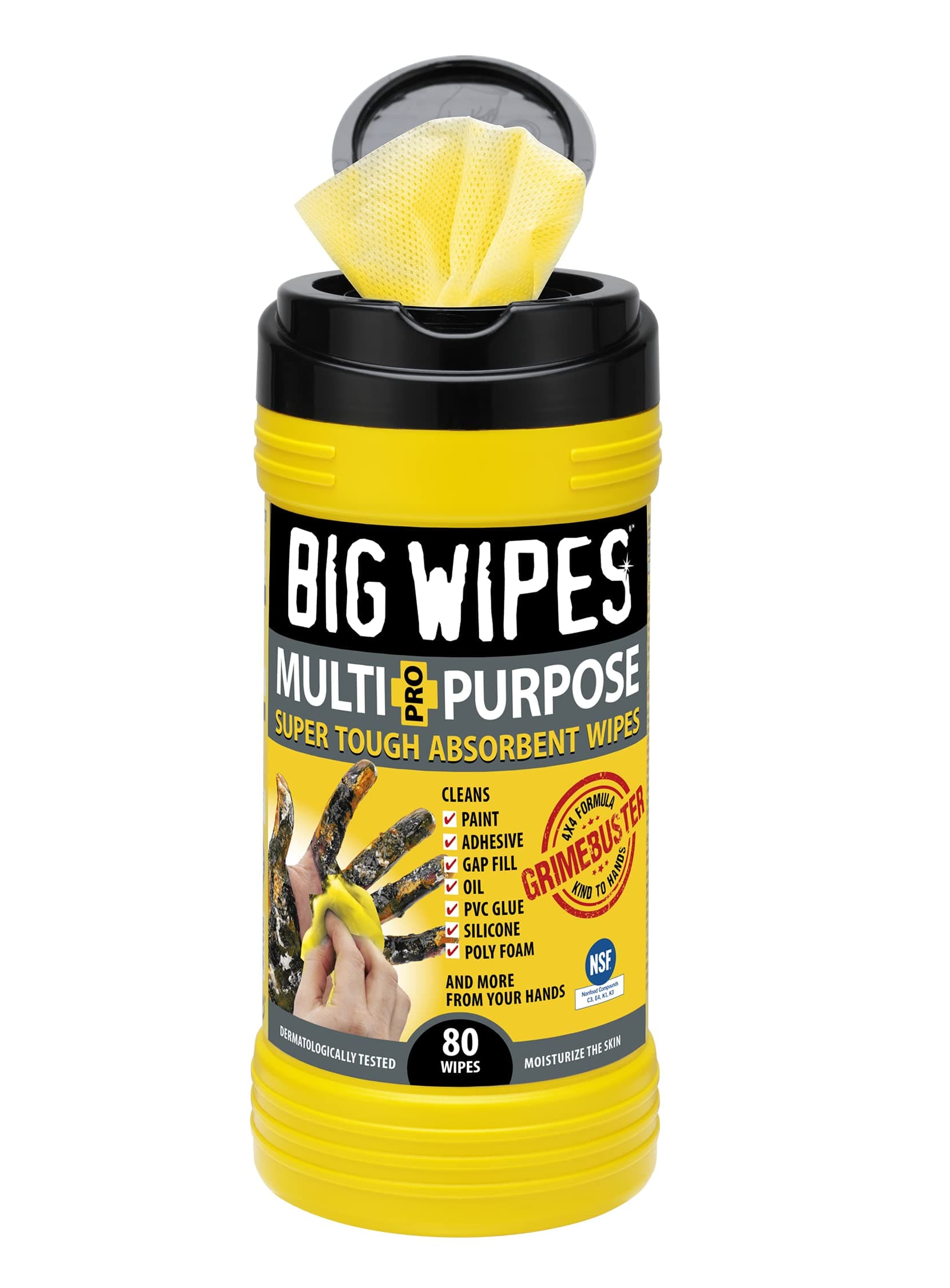 Heavy Duty Industrial Textured Scrubbing Wipes (80 Count (Pack of 1), Multi-Purpose)