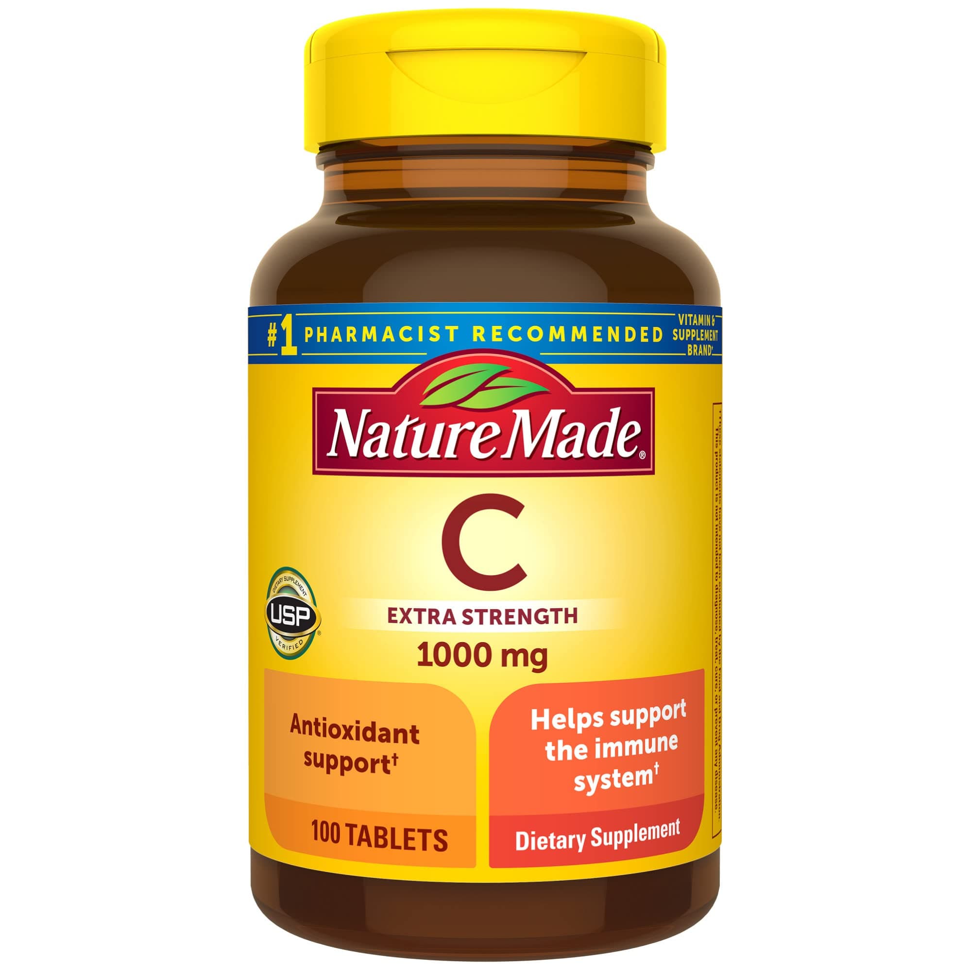 Vitamin C 1000 mg Extra Strength, Dietary Supplement for Immune Support, 100 Tablets, 100 Day Supply