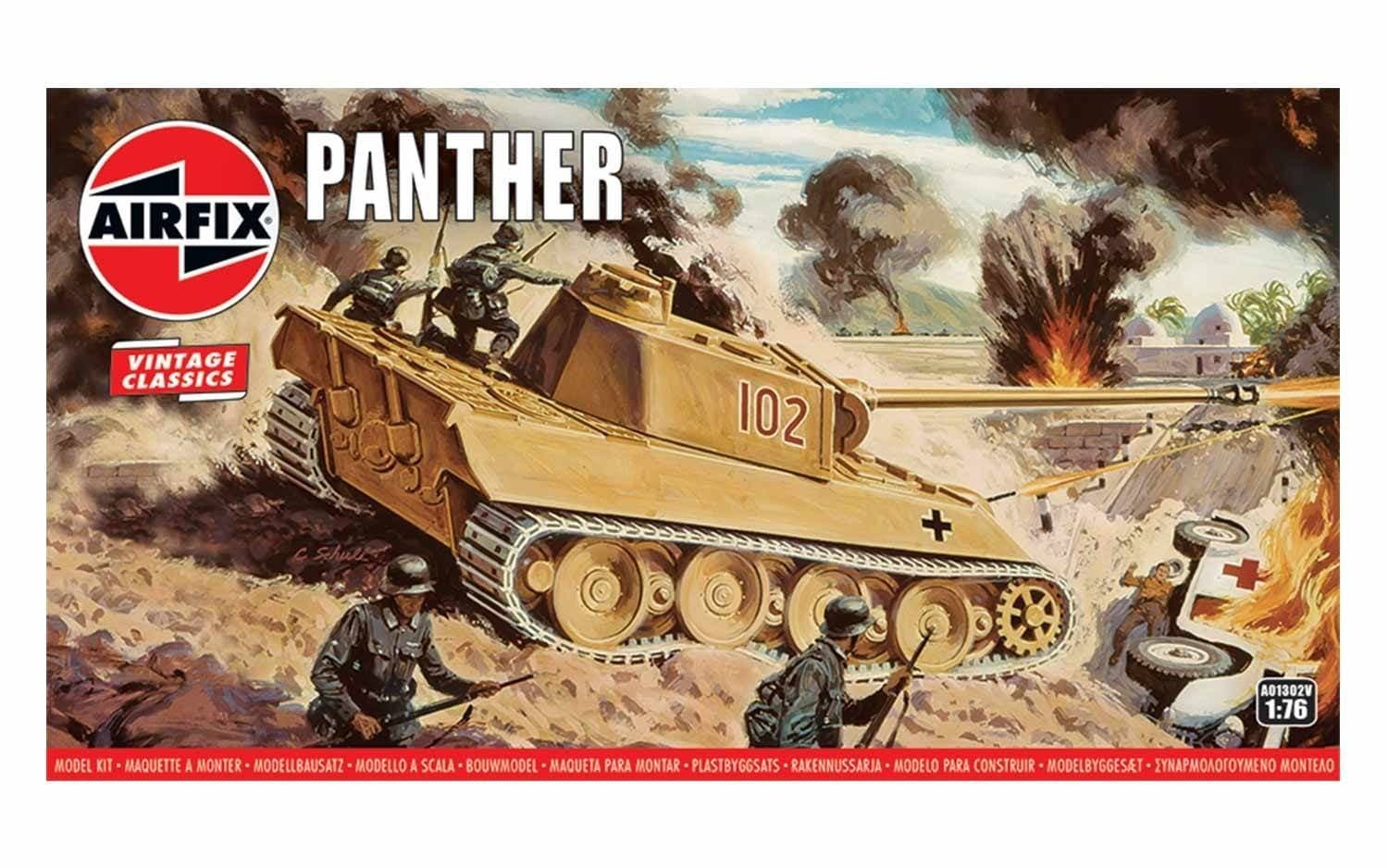 Vintage Classics Set - A01302V Panther - Plastic Model Tank Kits for Adults & Children 8+, Set Includes 97 Pieces - 1:76 Scale Model Tank Set