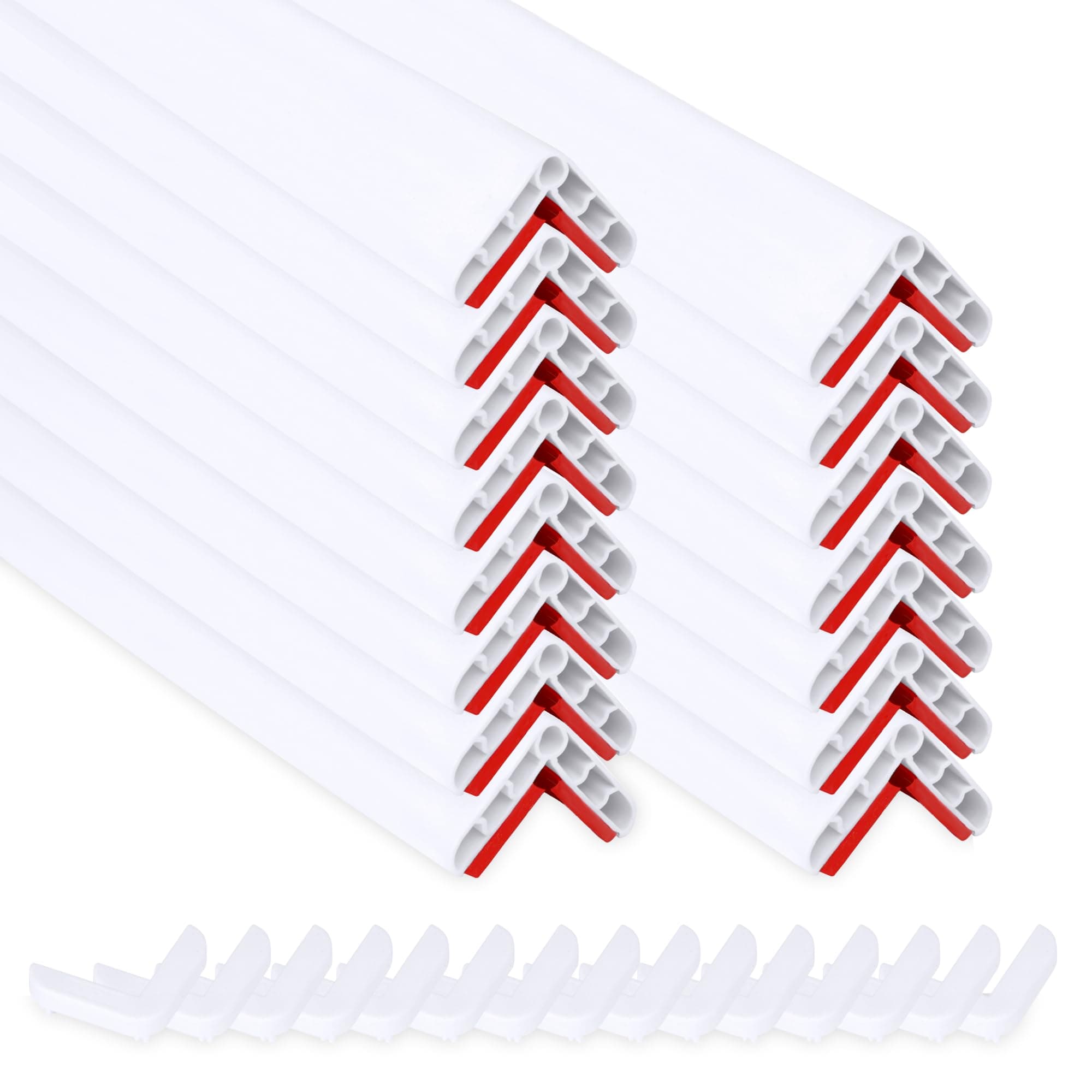 Rubber Bond Wall Corner Guard Edge Protector, 1x1x36 inch Baby Proofing Corner Guards | Self-Adhesive Furniture Edge Strips for Home & Office (15 Pack, White)