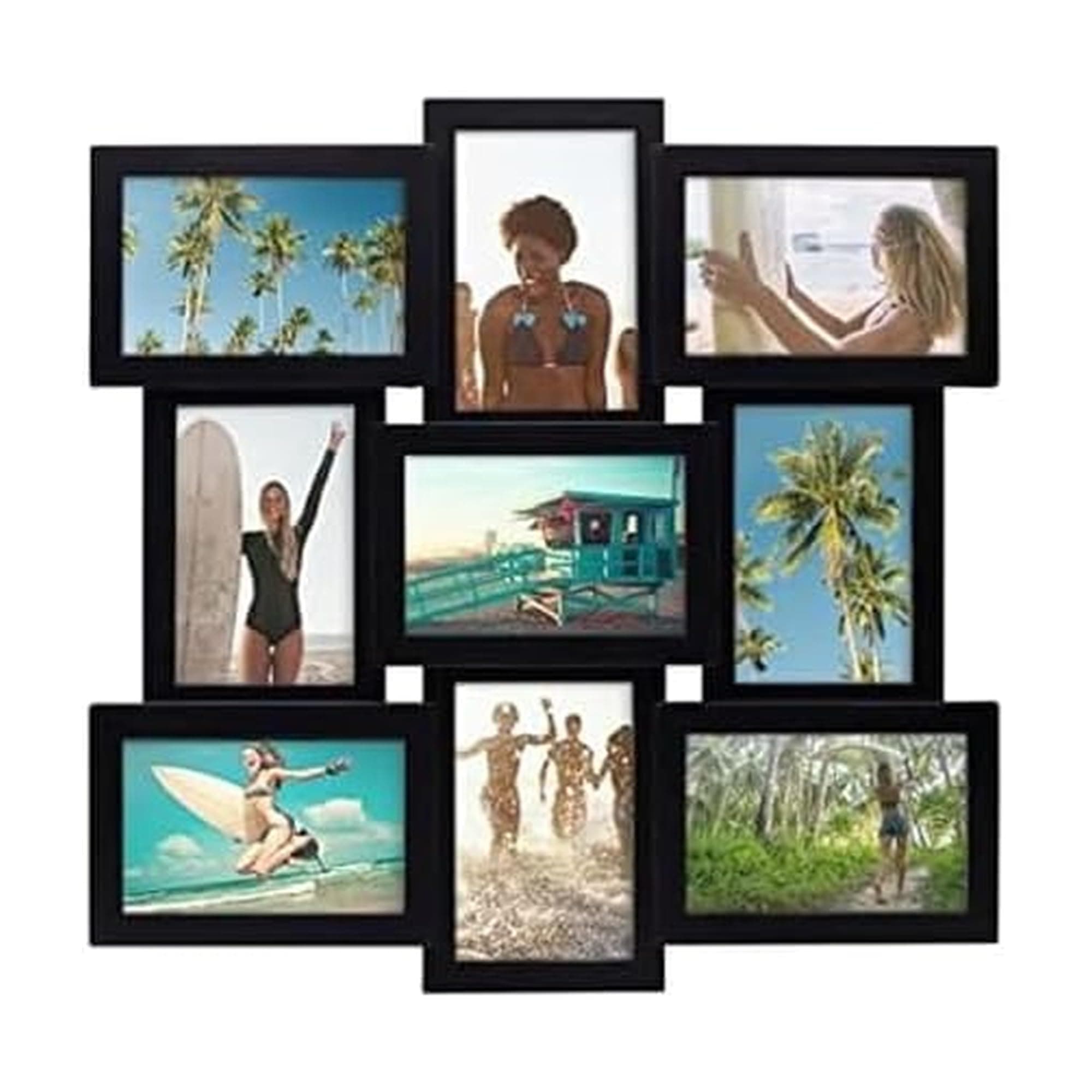 Melannco 9-Opening Puzzle Collage Picture Frame, Black