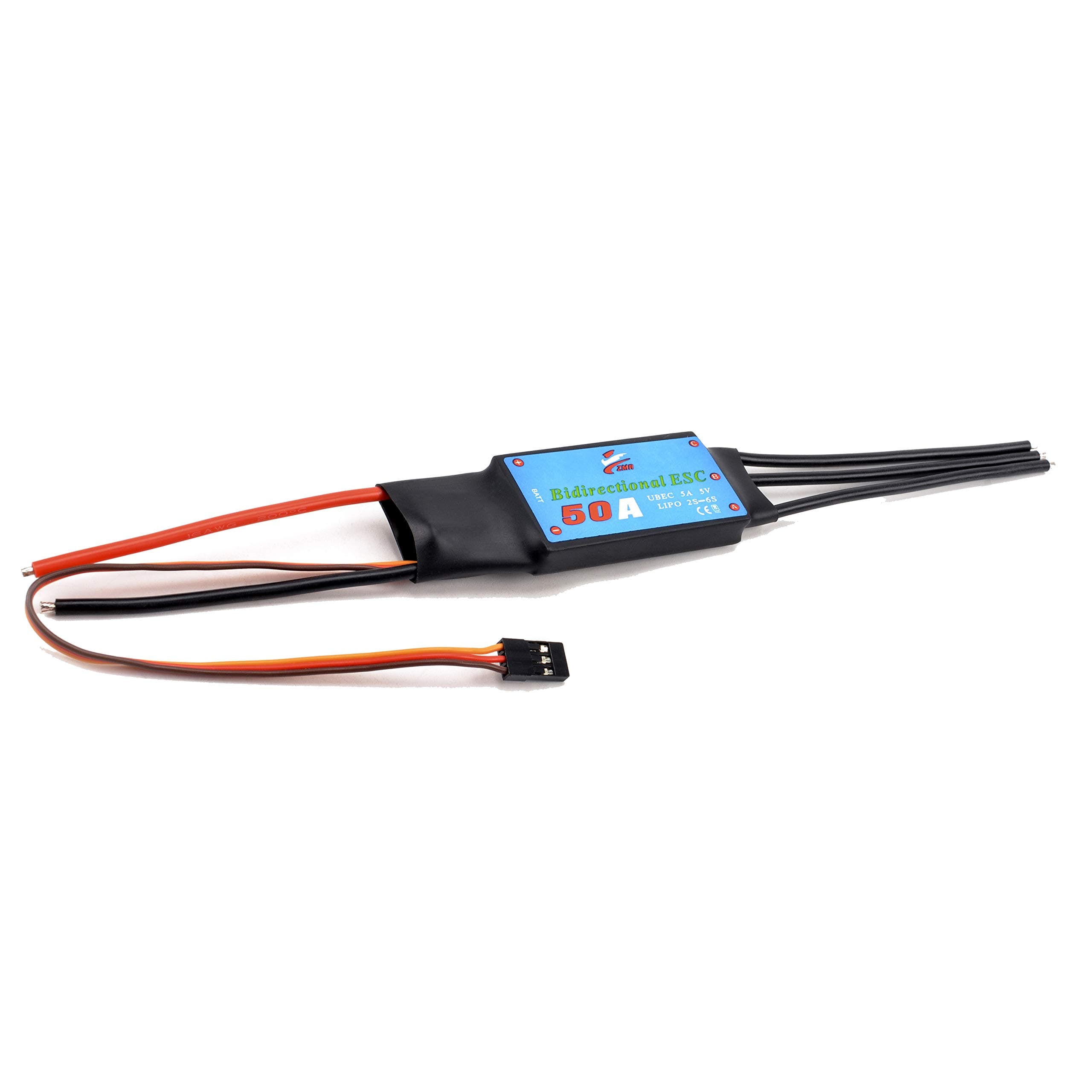 Readytosky 50A Bidirectional Brushless ESC 2-6S UBEC 5A 5V Electric Speed Controller for RC Car Boat Underwater Propeller