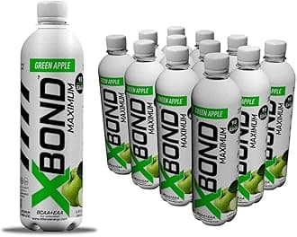 X-BOND Maximum Recovery Green Apple Non Carbonated Drink Maximum Amino Drink - 9g BCAA + EAA Electrolytes - 16 fl oz (500 ml), Sugar Free 34 Calories, Pack of 12
