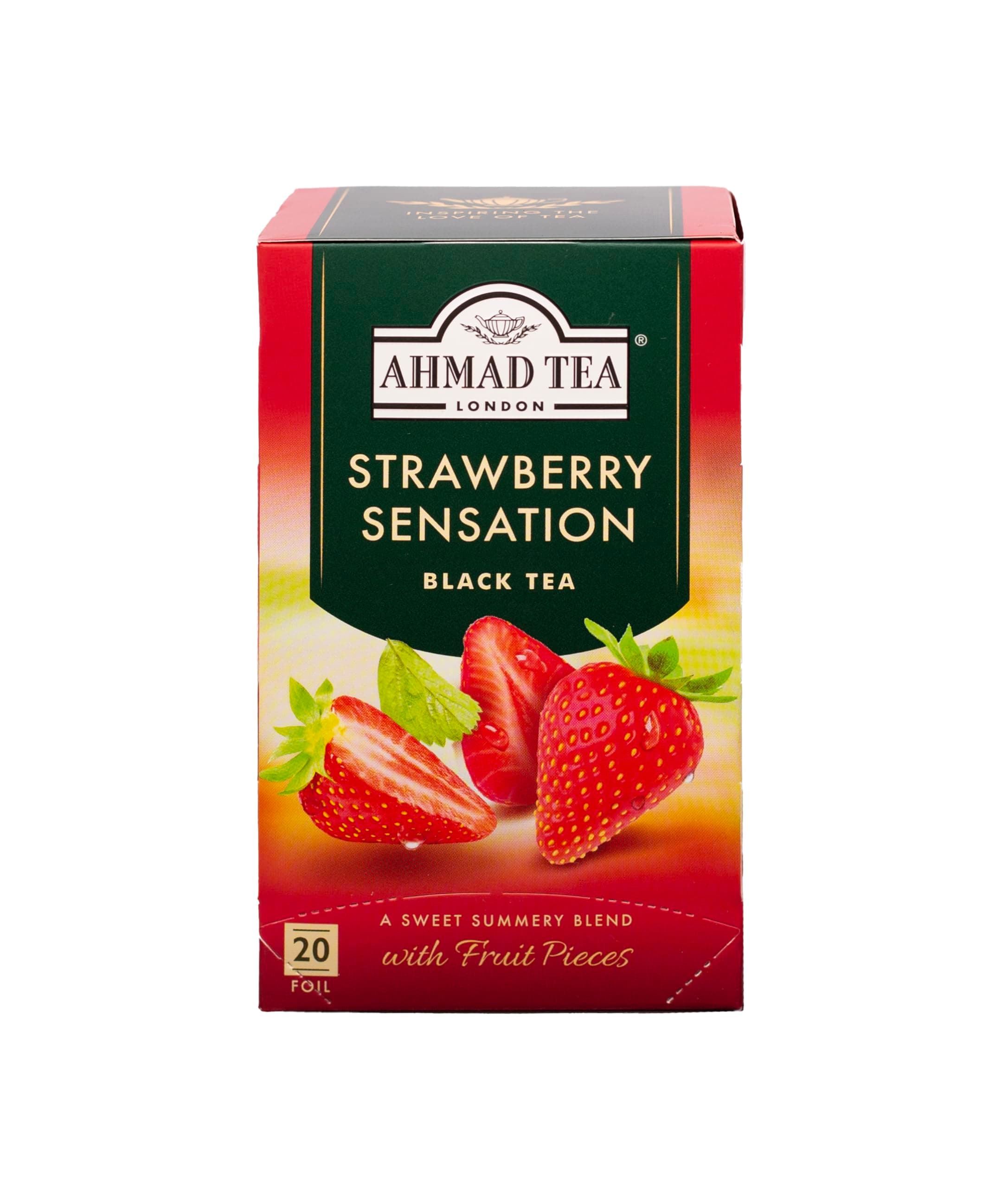 Strawberry Sensation Fruit Black Tea | Black Tea - 6 x 20 Teabag Sachets