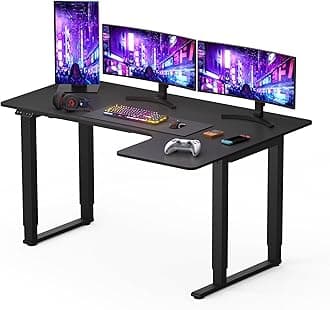 FLEXISPOT L Shape 4 Legs Electric Standing Desk 160 * 110cm Dual Motors Height Adjustable Sit Stand Home Office Workstation with Memory Smart Panel, Splice Board, Black