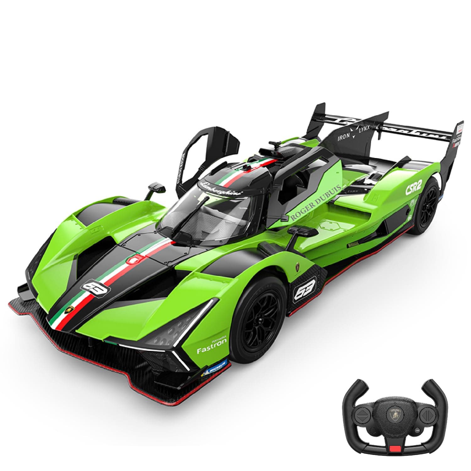 Voltz Toys 1/14 Scale Le Mans RC Car Licensed Lamborghini SC63 LMDh Remote Control Toy Car Model for Kids and Adults with Open Doors and Lights Gift for Kids and Adult