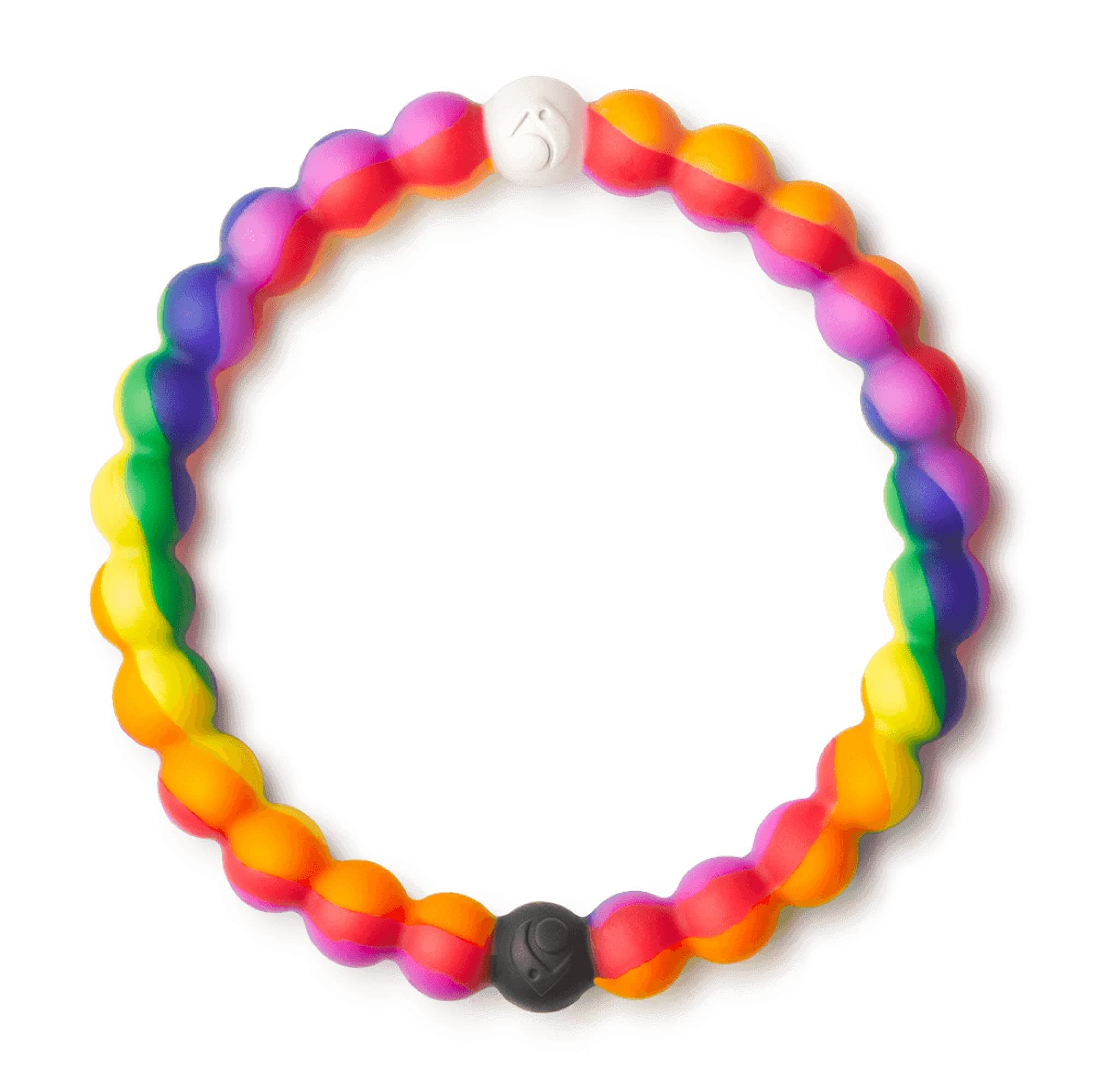Lokai Silicone Beaded Bracelet, Equality Collection (Rainbow Pride Cause) - Medium, 6.5 Inch Circumference - Jewelry Fashion Bracelet Slides-On for Comfortable Fit for Men, Women & Kids