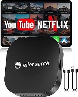 eller santé® MUSEPRO 2025 Upgraded Wireless CarPlay Adapter, 5-in-1 Apple Wireless and Android Auto Wireless Adapter Support Netflix/YouTube/TF Card, Magic Ai Box for Cars from 2016 & iPhone iOS10+