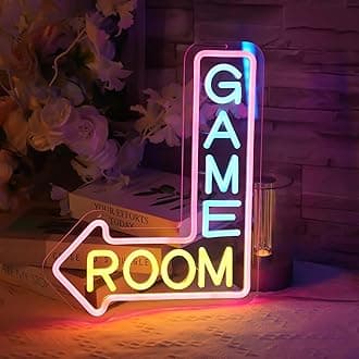 YALLOVE GAME ROOM 15.2 * 11.8 inches Neon Sign with Battery Case and USB Interface, for Wall Decor Game Zone Man Cave, Gift for Teen Boy