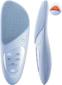 COSLUS JMY05 Facial Cleansing Brush Silicone Face Scrubber: IPX7 Waterproof Rechargeable Face Wash Brush, 4 Cleansing Modes, Electric Face Brush for Cleaning, Exfoliating, Massaging