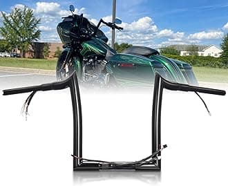 TIGERSGATE Black PREWIRED 1.5" Fat Ape Hanger Handlebar 12" Rise Compatible With 16-23 Harley Road Glide & Road Glide Special & Road Glide Custom
