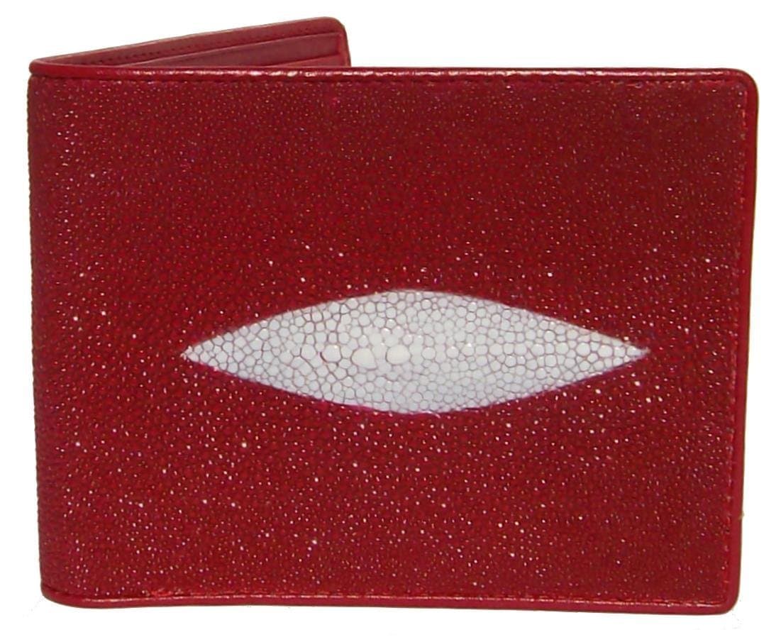 Red Authentic Thailand Stingray Men's Bi-fold Wallet