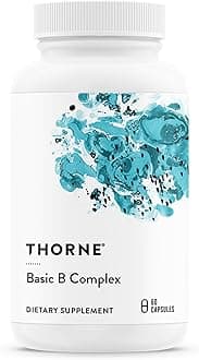 THORNE Basic B-Complex - Tissue-Ready Vitamin B Complex Supplement with Choline - Supports Cellular Energy Production, Brain Health & Red Blood Cell Formation - Gluten-Free, Dairy-Free - 60 Capsules
