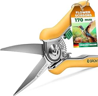 GRÜNTEK Colibri Flower Snips – 170 mm Bypass Pruner with Stainless Steel Blade | Soft-Touch Handle | Garden Trimmer Scissors for Plants & Flowers