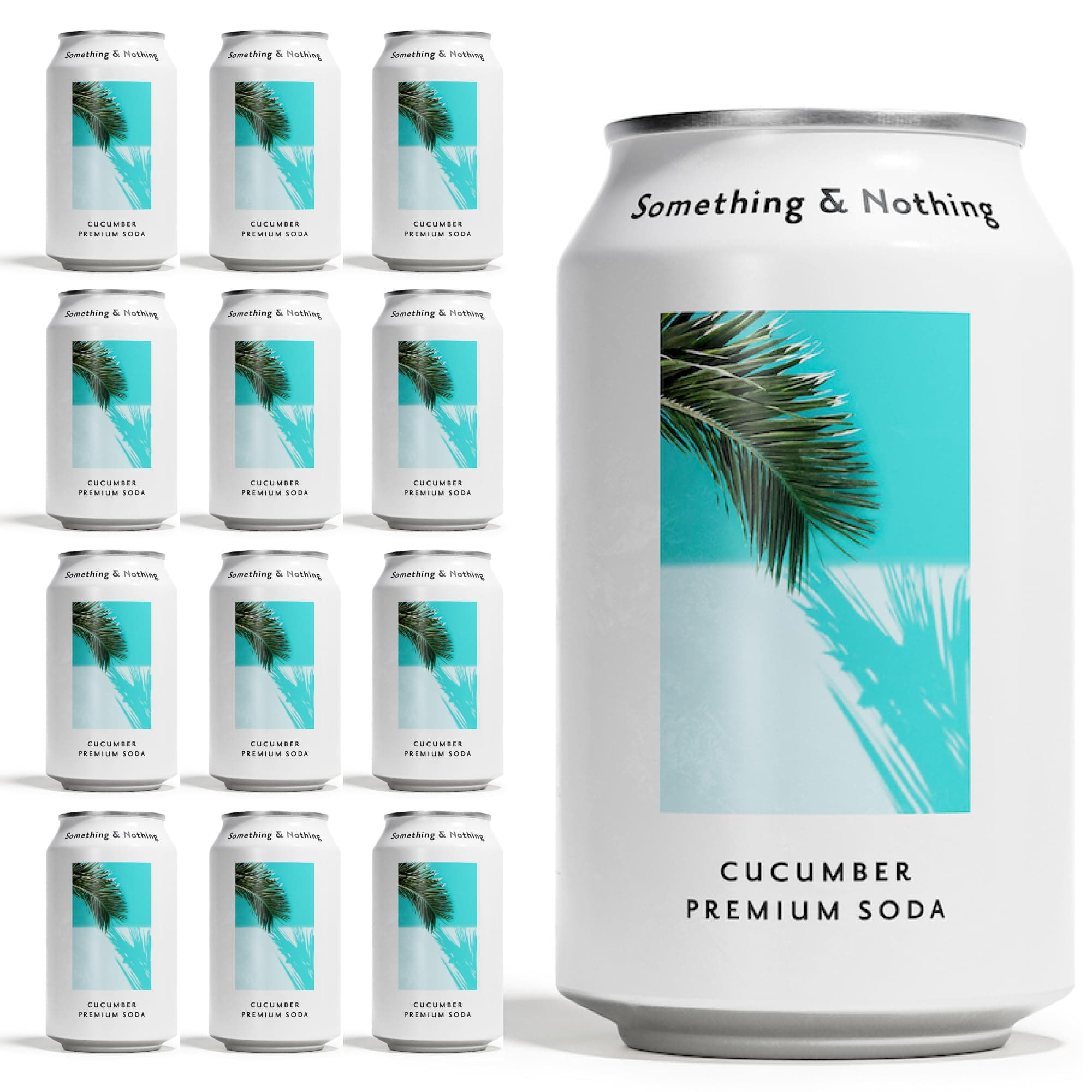 Soda | Lightly Carbonated, Full Flavoured with Added Grape & Lemon Juice | Vegan & Low Calorie Sparkling Water | 330ml Cans, Pack of 12 (Cucumber)