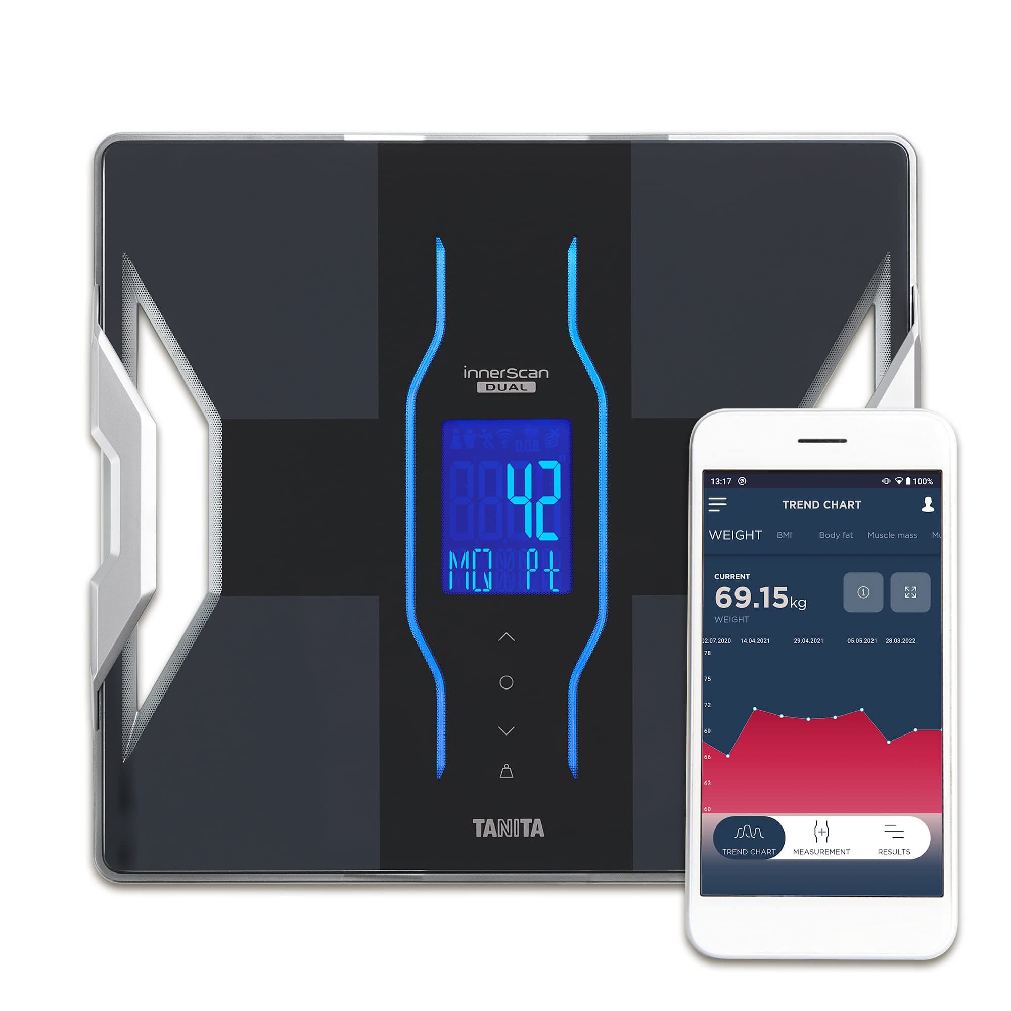 RD-953 Smart Body Composition Scale with Free App Unique Muscle Quality Score 11 Measurements black