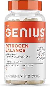Genius Estrogen Balance, Dim Supplement - Blocker for Men & Women - Hormones, Hormonal Acne & Menopause - Aromatase Inhibitor with Grape Seed Extract & BioPerine - 30 Capsules