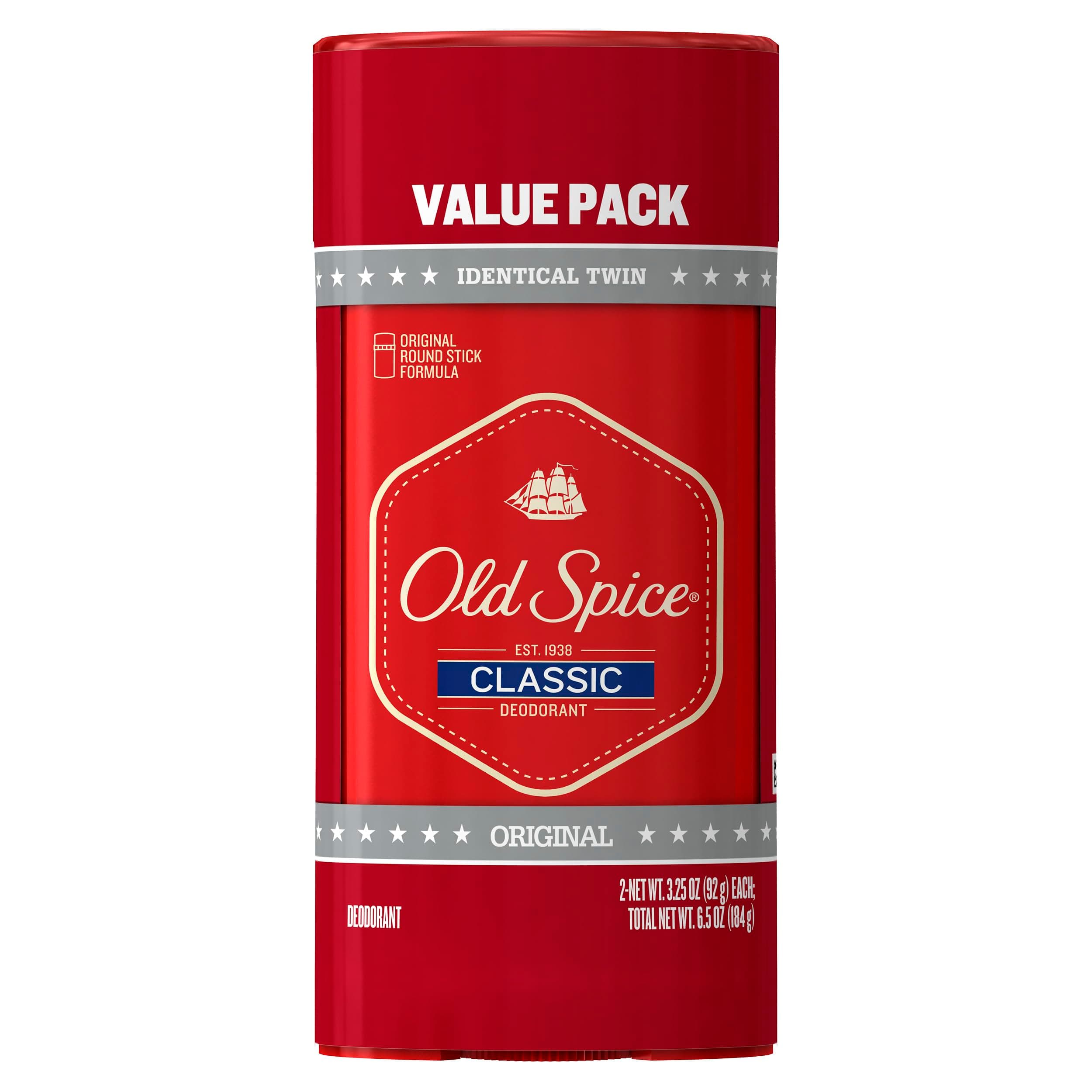 Classic Original Scent Deodorant for Men, 3.25 oz (Pack of 2)