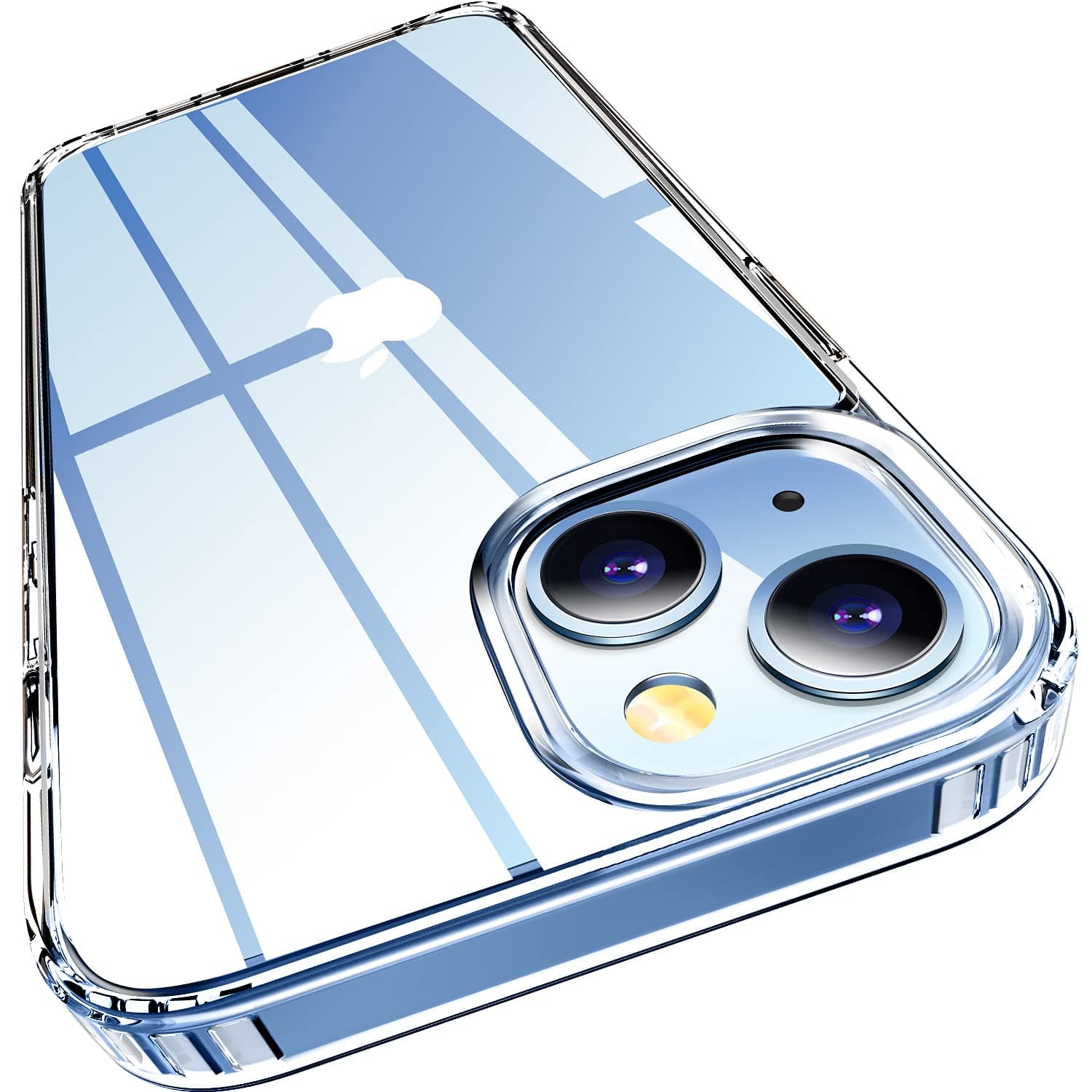 OTOFLY Designed for iPhone 13 Case, Crystal Reinforced Glass Shockproof Phone Case [Ultra Clear Non-Yellowing Hard Cover], 6.1 inch, Clear