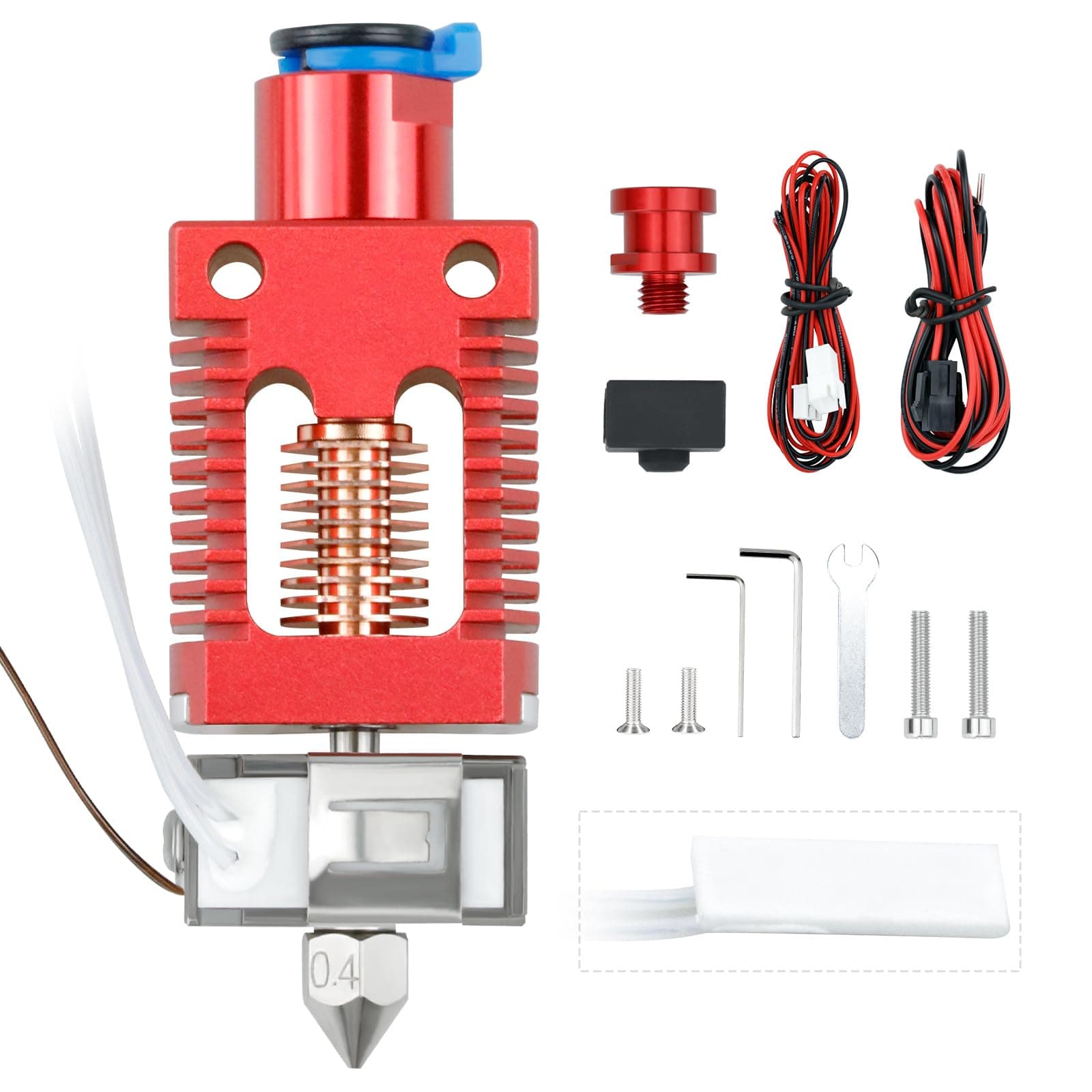 Ender 3 Hotend All Metal Ceramic Heating Core Hotend Upgrade High Flow High Temperature Support 300℃High Temperature 3D Printer Rapido Hotend Kit Fits Ender3/ Pro/V2/Max CR10
