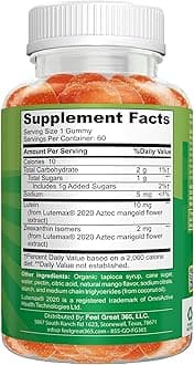 Feel Great 365 Eye Vitamin Gummies for Kids by Vitamin Co. | Eye Care Gummy with Zeaxanthin & Lutein | Made with Fruit Pectin for Eye Health | No Corn Syrup & No Gelatin | Vegan | 60 Day Supply