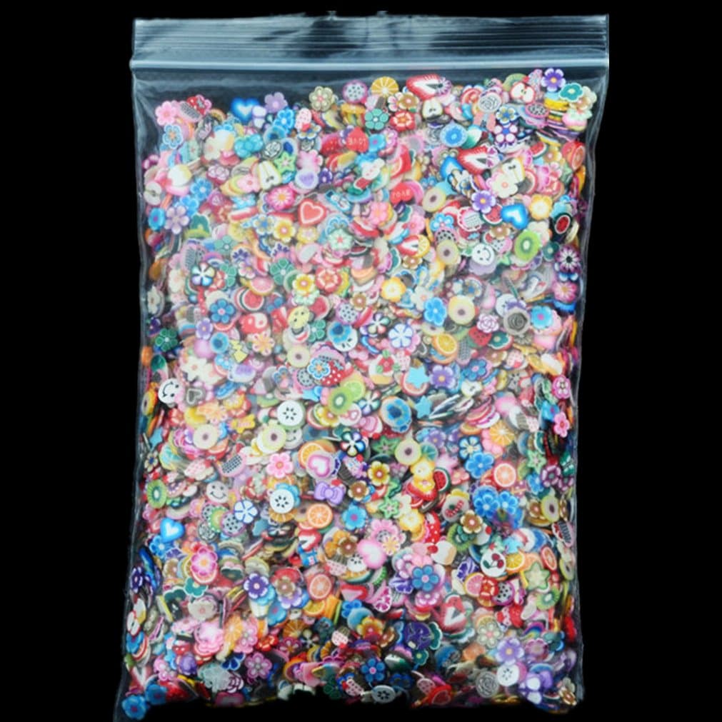 Joyeee 10000 Pieces 3D Nail Art Cute Designs Soft clay Canes Slices Polymer DIY Decoration Sticker Tip Decorations (Flowers & Fruit)