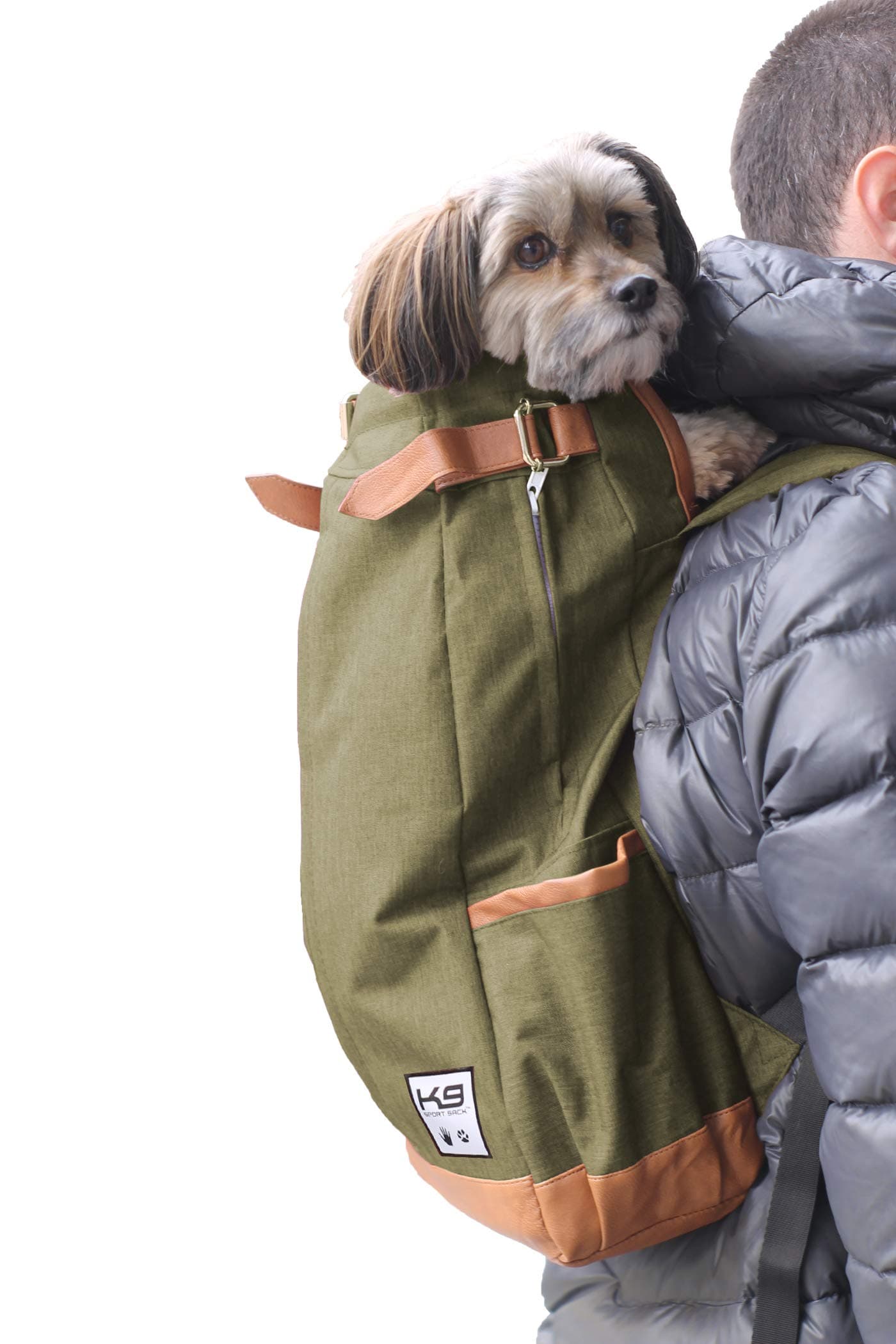 K9 Sport Sack | Dog Carrier Backpack for Small and Medium Pets | Front Facing Adjustable Dog Backpack Carrier | Fully Ventilated | Veterinarian Approved (Large, Urban - Olive Green)