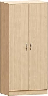 Vida Designs Riano Wardrobe, With Shelf & Hanging Rail Bedroom Storage Furniture (Pine, 2 Door)
