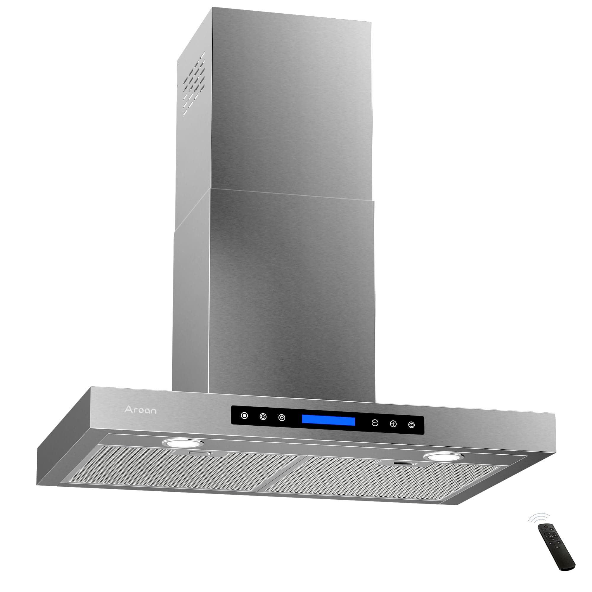 AROAN 30 inch Wall Mount Range Hood, Stainless Steel Kitchen Chimney Vent with 780 CFM & Four-Speed Touch Panel, 2pcs Adjustable LED (PA01-30)