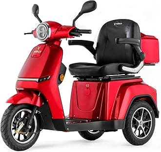 – VELECO TURRIS - 3 Wheeled Mobility Vehicle - Fully Assembled and Ready to use - Full LED Lights - High Contrast Display - Alarm System (Red)