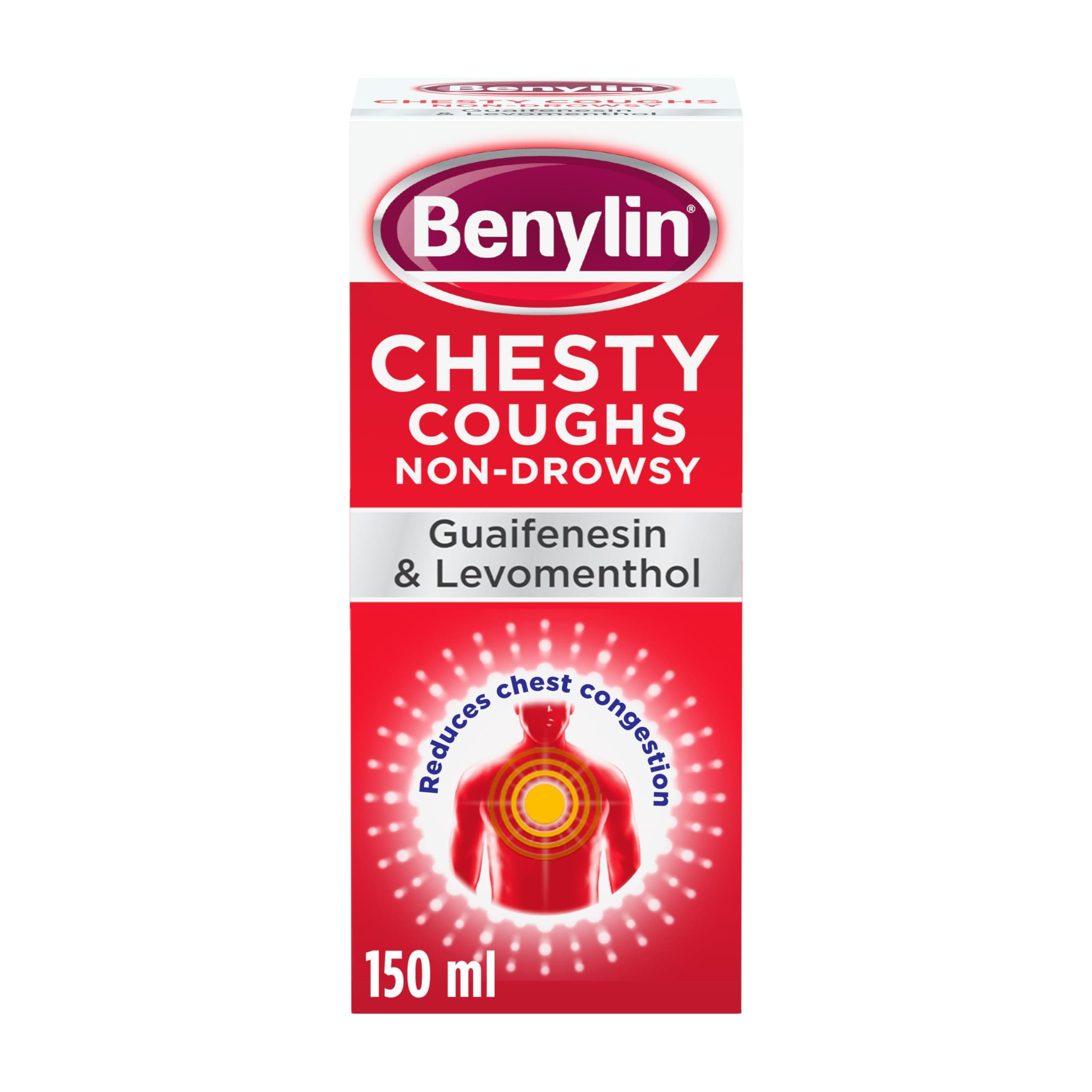 Chesty Coughs Non-Drowsy (1x 150ml), Non-Drowsy Cough Syrup for Deep Penetrating Relief, For Mucus Relief and Reduces Chest Congestion, Cough Syrup Soothes Your Cough Fast