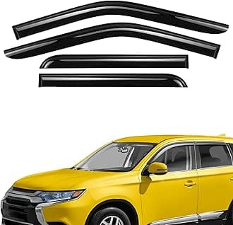Extra Durable Window Deflectors Tape-On Window Visors Rain Guards Fit for Mitsubishi Outlander 2014-2021, Sun Visors, Wind Vent for Shades, Exterior Car Accessories - 4pcs. AG0095