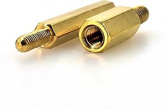 M4 40+6mm Male Female Brass Hex Standoff Spacer Screws PCB Pillars Screw Nuts, 15Pcs