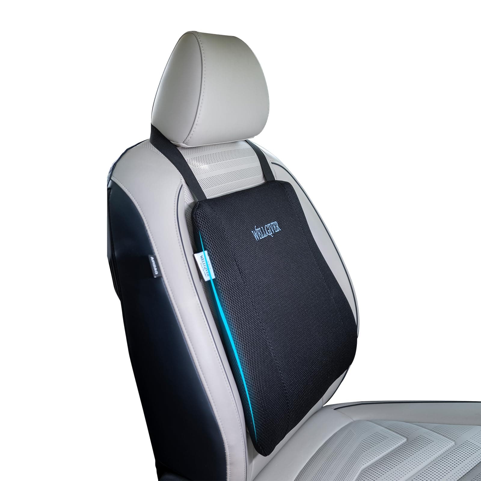 Memory Foam Car Backrest | 2-Year Warranty | Ergonomic Lumbar Support Cushion for Long Drives & Daily Commutes – Universal Fit for All Car Seats | 17 x 14 x 3 Inch | Black Mesh Cover